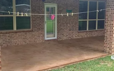 Concrete Overlay To Correct A Rain Damaged Patio